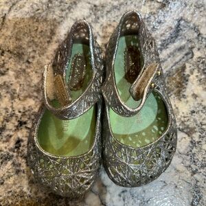 Mini Melissa Campana Kids Glittery Silver Shoes